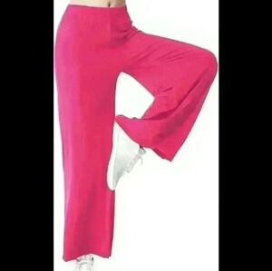 Casual palazzo wide leg barbie pink office day 2 nite comfortable lounge pant M